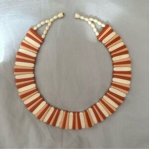 Avon Sirocco Stick Terracotta Collar Bib Necklace 1988 Vintage Book Piece
